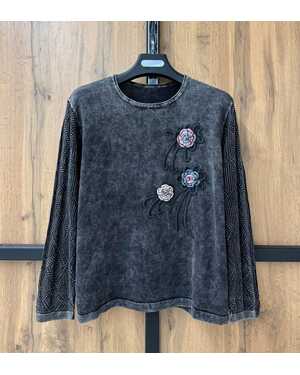 Женская кофточка Размер : Over size ( 48-56) Длина : 65-70см , грудь 104-124cm про-ль корея