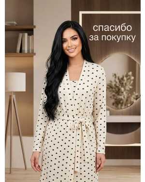Женский Халат с Сорочкой материал Турецкая Ribana состав 90%хлопок 10% лайкер