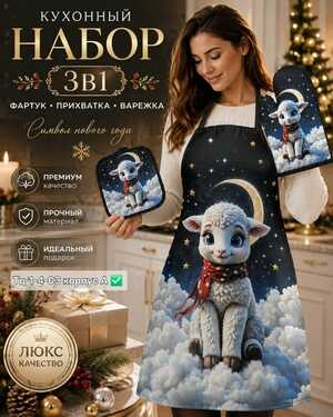 Кухонный набор 3/1 фартук прихватка и варежка Символ нового года 2027