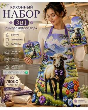 Кухонный набор 3/1 фартук прихватка и варежка Символ нового года 2027