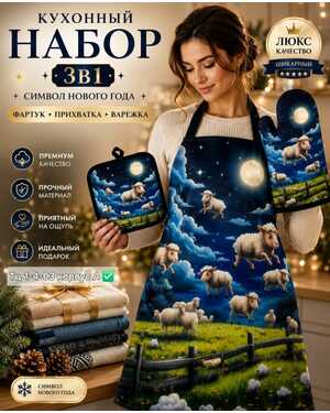Кухонный набор 3/1 фартук прихватка и варежка Символ нового года 2027