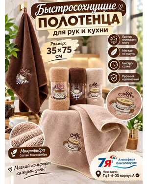 полотенца для рук и кухни Размер:35*75 см. Состав: Микрофибра. В упаковке 5 шт, разные цвета