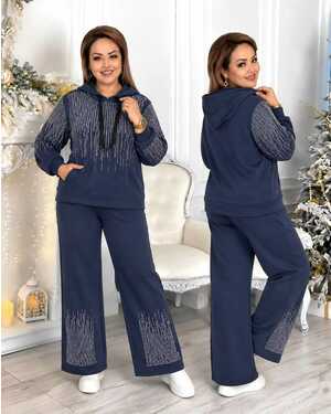 Женский костюм Ткань: Хлопок со стразами Фабричный Китай Размер: XL48-50 XXL52-54 3XL54-56
